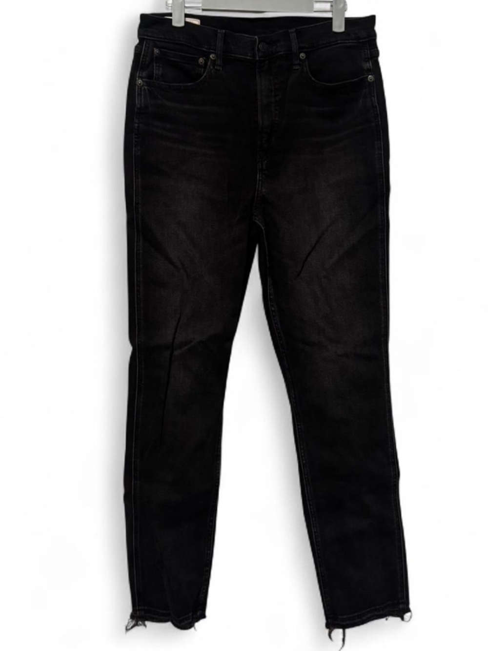GAP Vintage Slim High Rise Jeans Black 31 Raw Hem Straight Leg